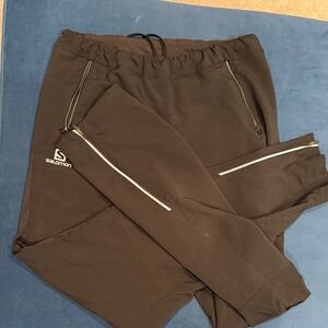 Salomon Men's Black Joggers with Zipper Accents
